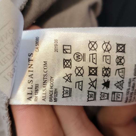 ALLSAINTS Brace Hoodie in Flint Gray - Picture 9 of 12